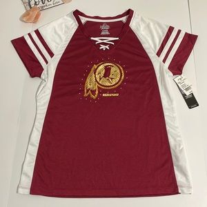 NWT NFL Redskins women’s lace up jersey jersey size XL